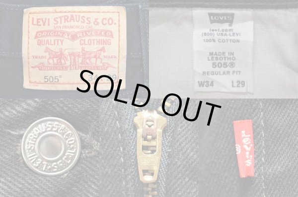 画像3: Levi's 505 ブラックデニムパンツ “W34 L29” (3)