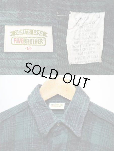 画像3: 90's FIVE BROTHER ヘビーネルシャツ (3)