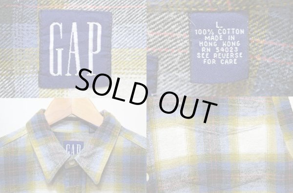 画像3: 90's OLD GAP オンブレチェック柄 フランネルシャツ (3)