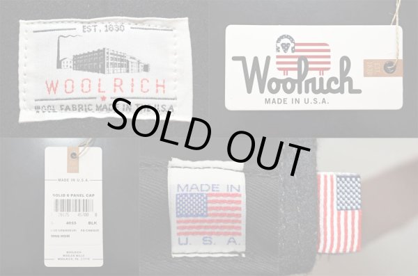 画像2: 日本未発売 Woolrich 6パネルキャップ "BLACK / MADE IN USA" (2)