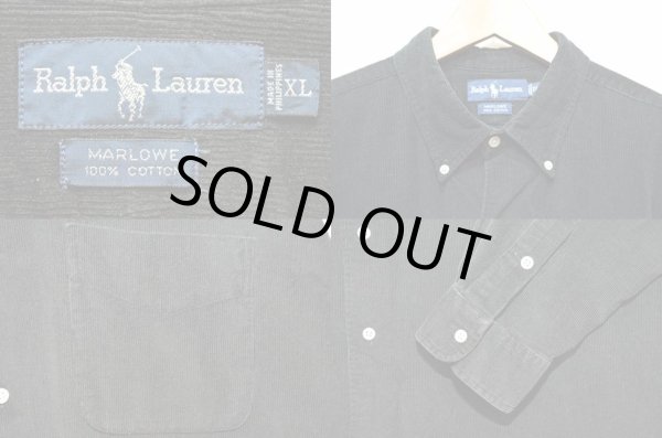 画像3: 90's Polo Ralph Lauren コーデュロイ ボタンダウンシャツ “MARLOWE / BLACK” (3)