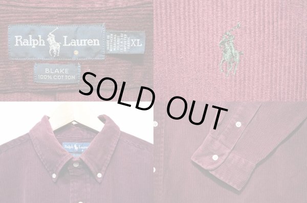 画像3: 90's Polo Ralph Lauren 太畝コーデュロイ ボタンダウンシャツ “BLAKE” (3)