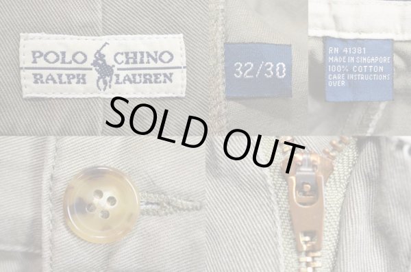 画像3: 90's Polo Ralph Lauren 2タック チノトラウザー “POLO CHINO / OLIVE GRAY” (3)
