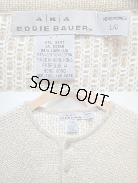 画像3: 90's AKA Eddie Bauer ヘンリーネック リネンニット (3)