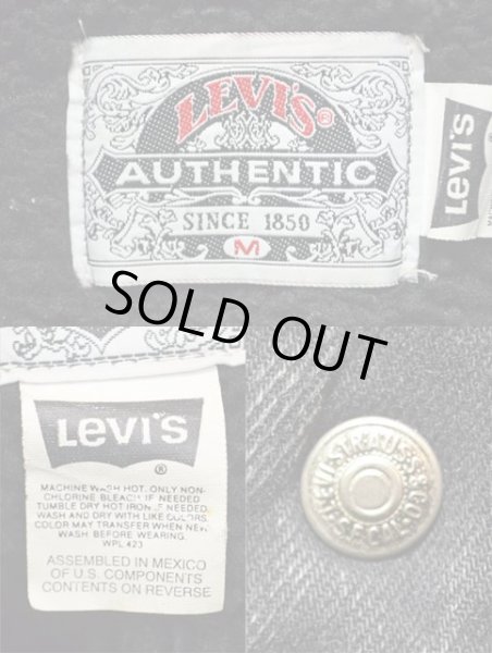 画像3: 90's Levi's ブラックデニムボアジャケット (3)