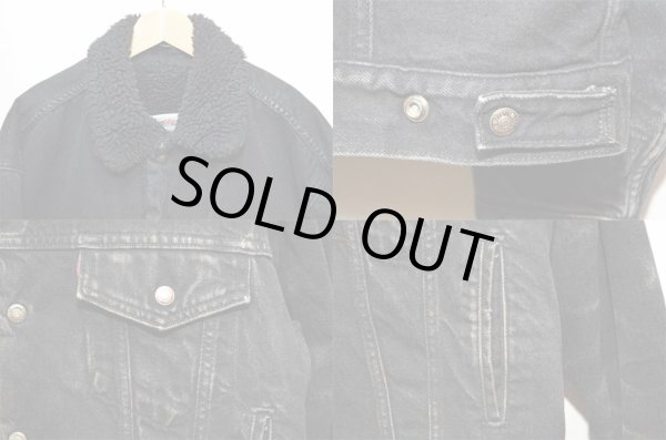 画像4: 90's Levi's ブラックデニムボアジャケット (4)