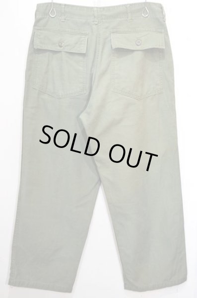 画像2: 70's US.ARMY コットンサテン ベイカーパンツ “W34×L29” (2)