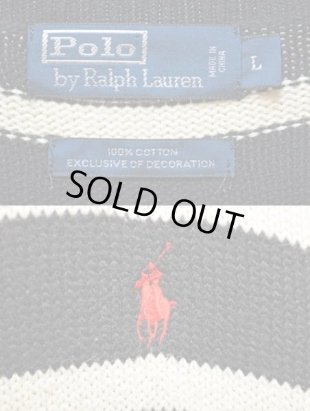 画像3: Polo Ralph Lauren ボーダー柄 コットンニット “BLACK×WHITE” (3)