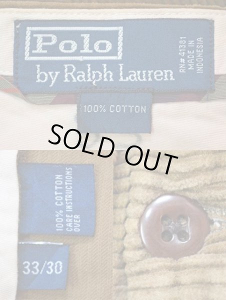 画像3: 90's Polo Ralph Lauren 2タック 太畝コーデュロイパンツ “BROWN” (3)