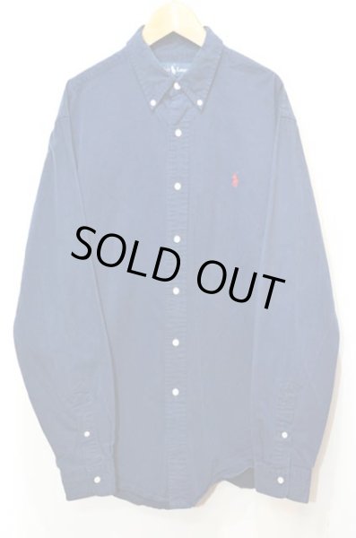 画像1: Polo Ralph Lauren コットンツイル ボタンダウンシャツ “NAVY” (1)