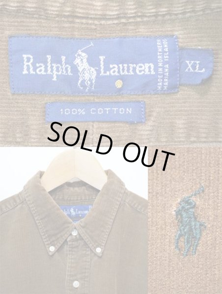 画像3: Polo Ralph Lauren 太畝コーデュロイ ボタンダウンシャツ “BROWN” (3)