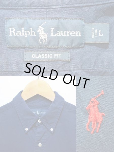 画像3: Polo Ralph Lauren コットンツイル ボタンダウンシャツ “NAVY” (3)