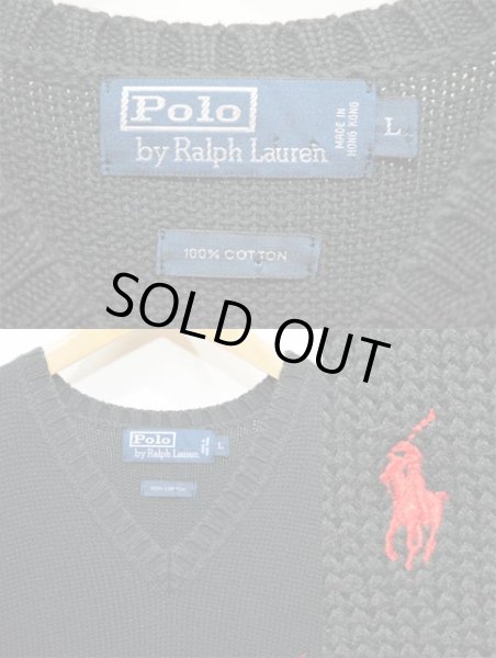 画像3: Polo Ralph Lauren コットンニットベスト “BLACK” (3)