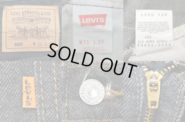 画像3: 90's Levi's 505 先染めブラックデニム “W31×L30 / MINT CONDITION” (3)