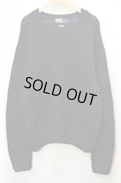 画像2: 90's Polo Ralph Lauren ローゲージ Vネック ニット (2)