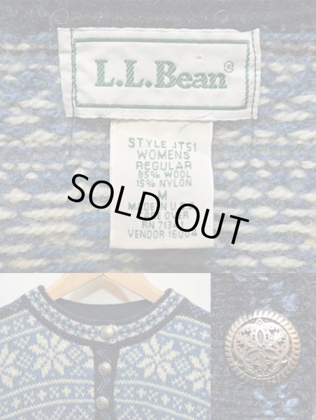 画像3: 90's L.L.Bean ノルディック柄 ウールニット “BLUE系” (3)
