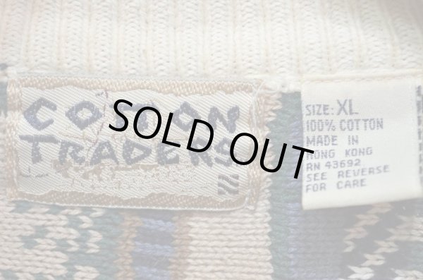 画像3: 90's COTTON TRADERS 3D編み クージータイプ コットンニット (3)