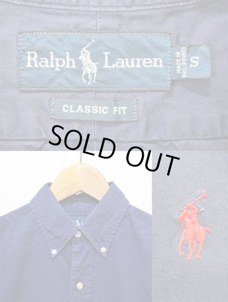 画像3: Polo Ralph Lauren コットンツイル ボタンダウンシャツ “NAVY” (3)