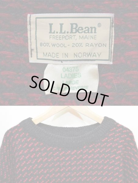 画像3: 80's L.L.Bean バーズアイ柄 ウールニット “MADE IN NORWAY” (3)