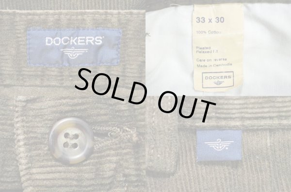 画像3: DOCKERS 2タック コーデュロイパンツ “OLIVE” (3)