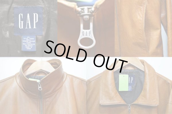 画像3: OLD GAP スタンドカラー レザージャケット “BROWN” (3)