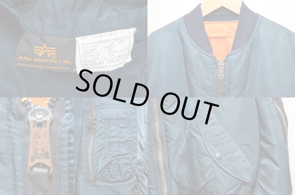 画像3: 90's ALPHA MA-1フライトジャケット “NAVY” (3)