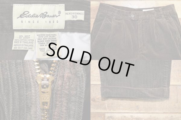 画像3: 90-00's Eddie Bauer 2タック 太畝コーデュロイパンツ “BROWN” (3)