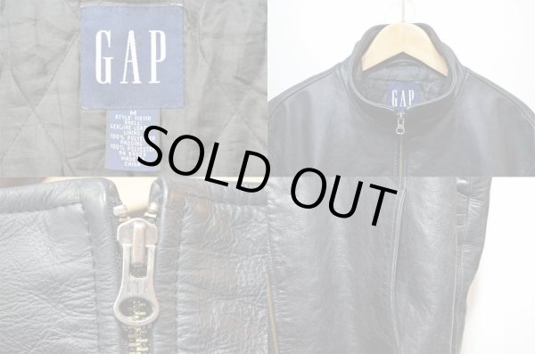 画像3: OLD GAP ハイネック レザージャケット “BLACK” (3)