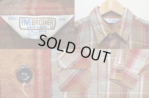 画像3: 80's FIVE BROTHER ヘビーネルシャツ “TALLMAN XL” (3)