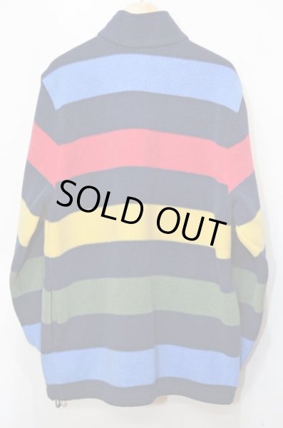 画像2: 90-00's LAND'S END ボーダー柄 ハーフジップフリースジャケット (2)