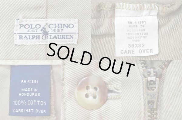 画像3: 90's Polo Ralph Lauren 2タック チノトラウザー “POLO CHINO / KHAKI” (3)