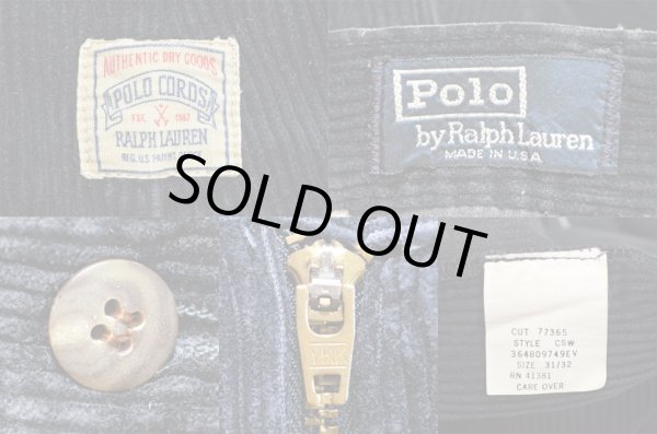 画像3: 90's Ralph Lauren 2タック 太畝コーデュロイトラウザー “POLO CORDS / MADE IN USA” (3)