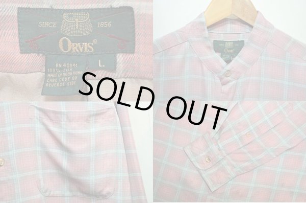 画像3: 90's ORVIS バンドカラー シルクシャツ (3)