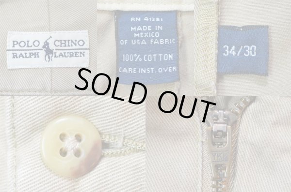 画像3: 90's Polo Ralph Lauren 2タック チノトラウザー “POLO CHINO / KHAKI” (3)