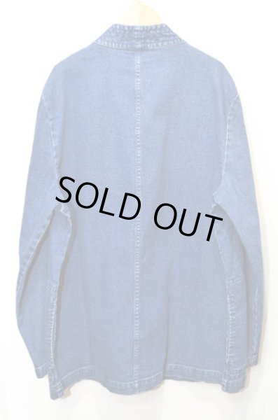 画像2: 90's TRAVEL SMITH ノーカラーデニムジャケット (2)