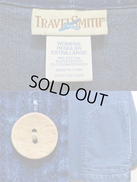 画像3: 90's TRAVEL SMITH ノーカラーデニムジャケット (3)