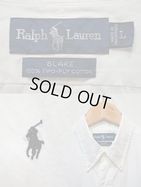画像3: 90's Polo Ralph Lauren ボタンダウンシャツ “BLAKE / WHITE” (3)