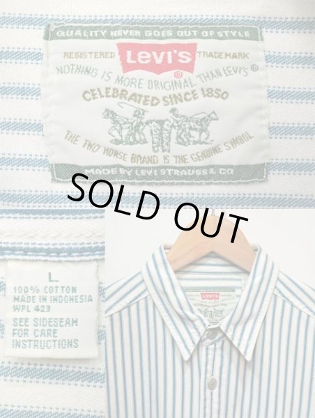 画像3: 90's Levi's ストライプ柄 ワークシャツ (3)