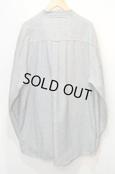 画像2: 90's CACTUS ヒッコリーストライプ柄 バンドカラーシャツ (2)