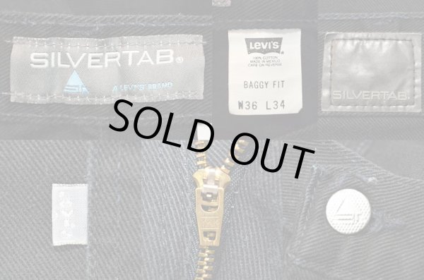 画像3: 90-00's Levi's silverTab ブラックツイルパンツ “BAGGY FIT” (3)