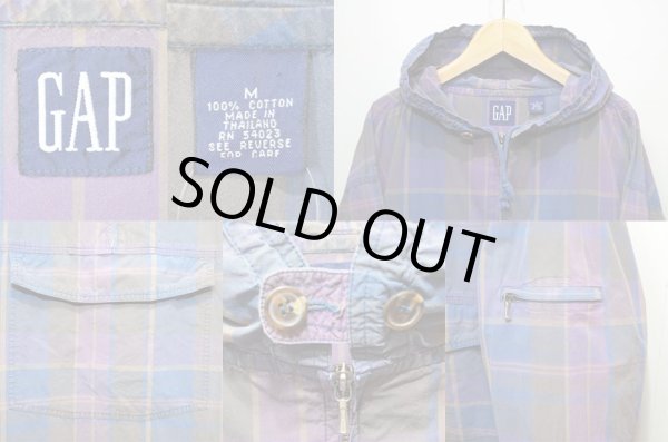 画像3: 90's OLD GAP チンスト付き コットンアノラックパーカー (3)