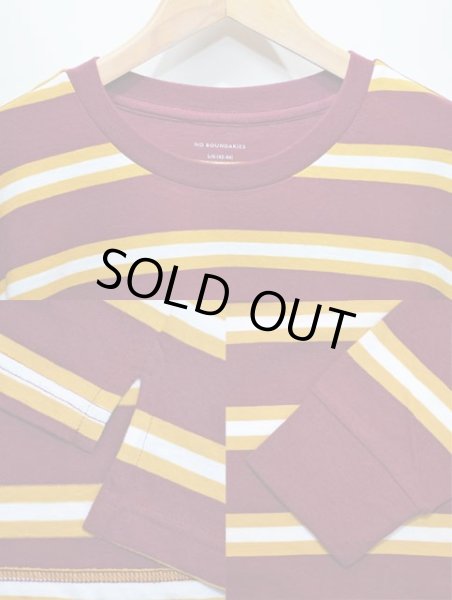 画像3: 日本未発売 NO BOUNDARIES L/S STRIPE TEE “BURGUNDY” (3)