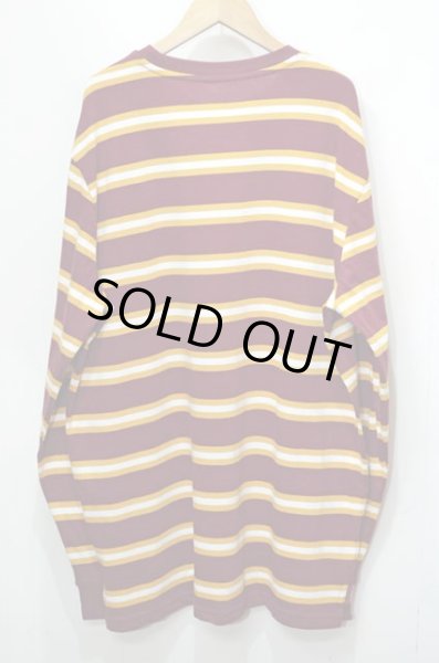 画像2: 日本未発売 NO BOUNDARIES L/S STRIPE TEE “BURGUNDY” (2)