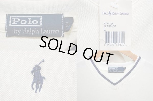 画像3: 90-00's POLO Ralph Lauren Vネック 鹿の子Tシャツ “DEADSTOCK” (3)