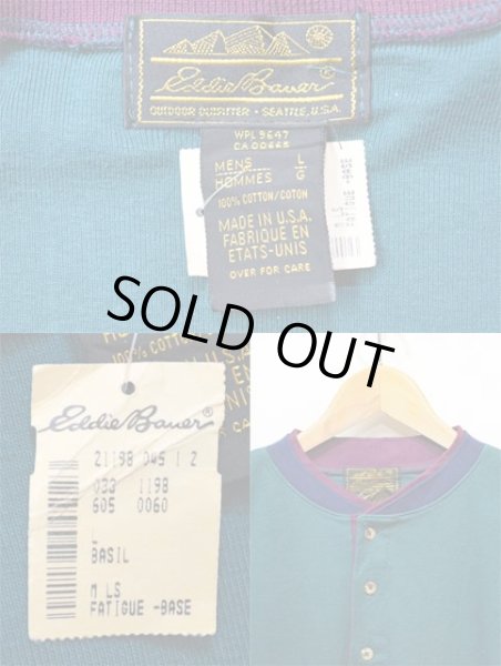 画像3: 90's Eddie Bauer L/S ヘンリーネックカットソー “MADE IN USA / DEADSTOCK” (3)