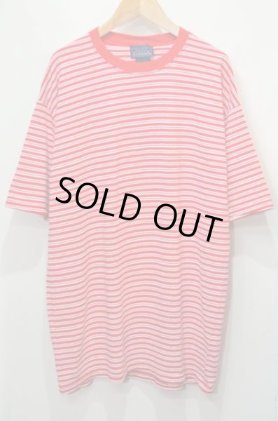 画像1: 90-00's BASIC EDITIONS マルチボーダー柄 Tシャツ “RED×WHITE” (1)