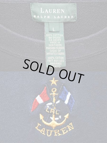 画像3: 90's LAUREN スウェットシャツ “クロスフラッグ刺繍” (3)