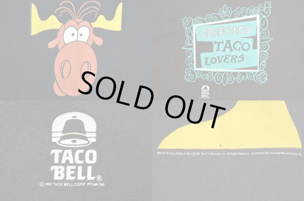 画像4: 90's TACO BELL × ROCKY&BULLWINKLE プリントTシャツ “MADE IN USA” (4)