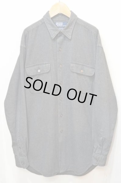 画像1: 90's POLO Ralph Lauren HBT織り ワークシャツ “BENFORD” (1)