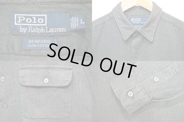 画像3: 90's POLO Ralph Lauren HBT織り ワークシャツ “BENFORD” (3)